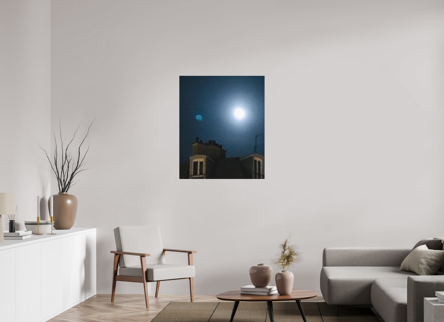 80 x 96,8 cm, Tirage photo sous Plexi mat Contes de la Lune Vague