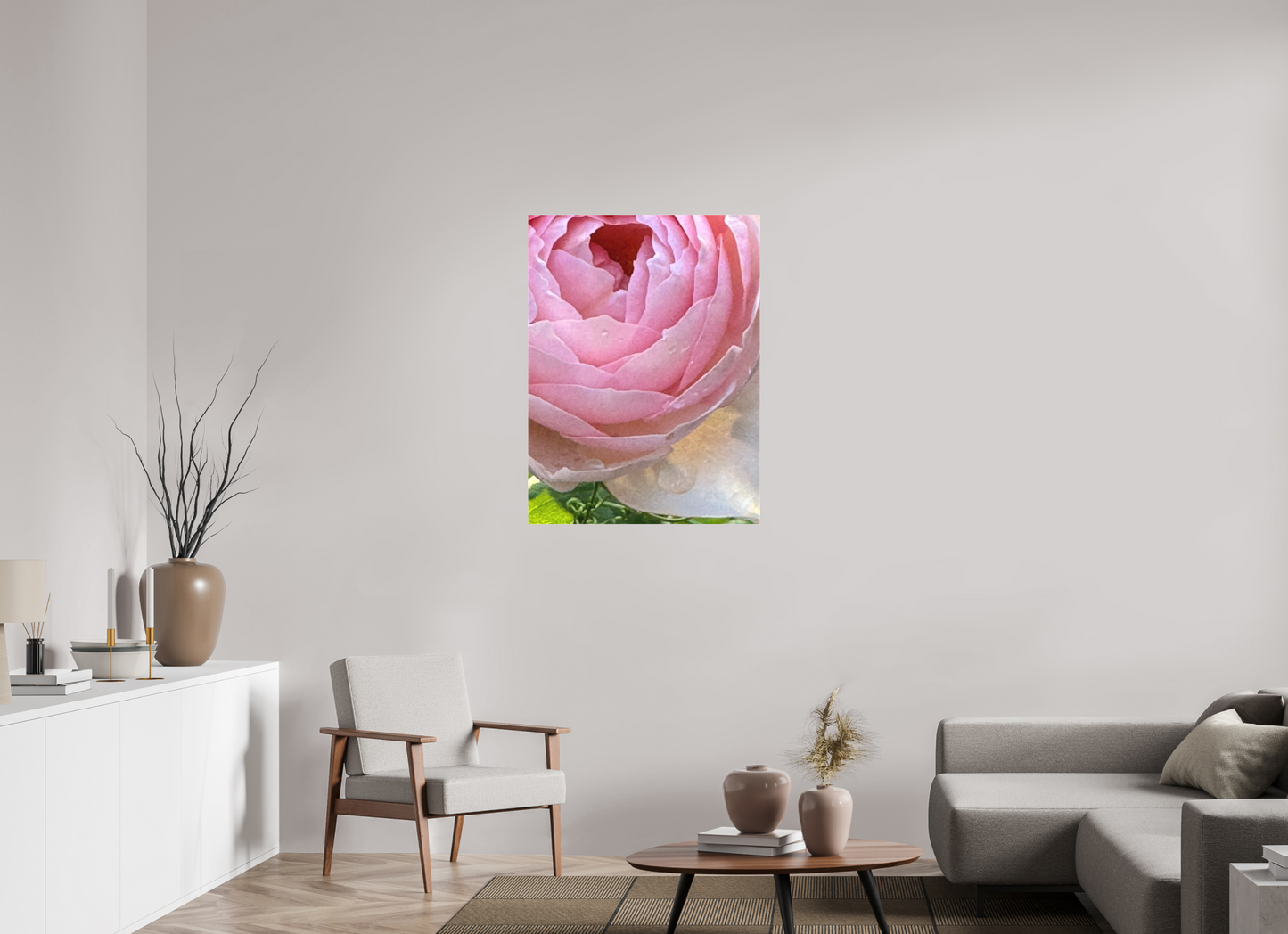 75 x 100 cm, Tirage photo sous Plexi mat La rose qui pleure (Marie Sicard)