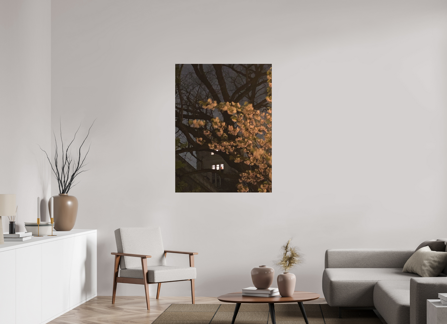 90 x 120 cm, Tirage photo sous Plexi mat Jardin la nuit (Marie Sicard)