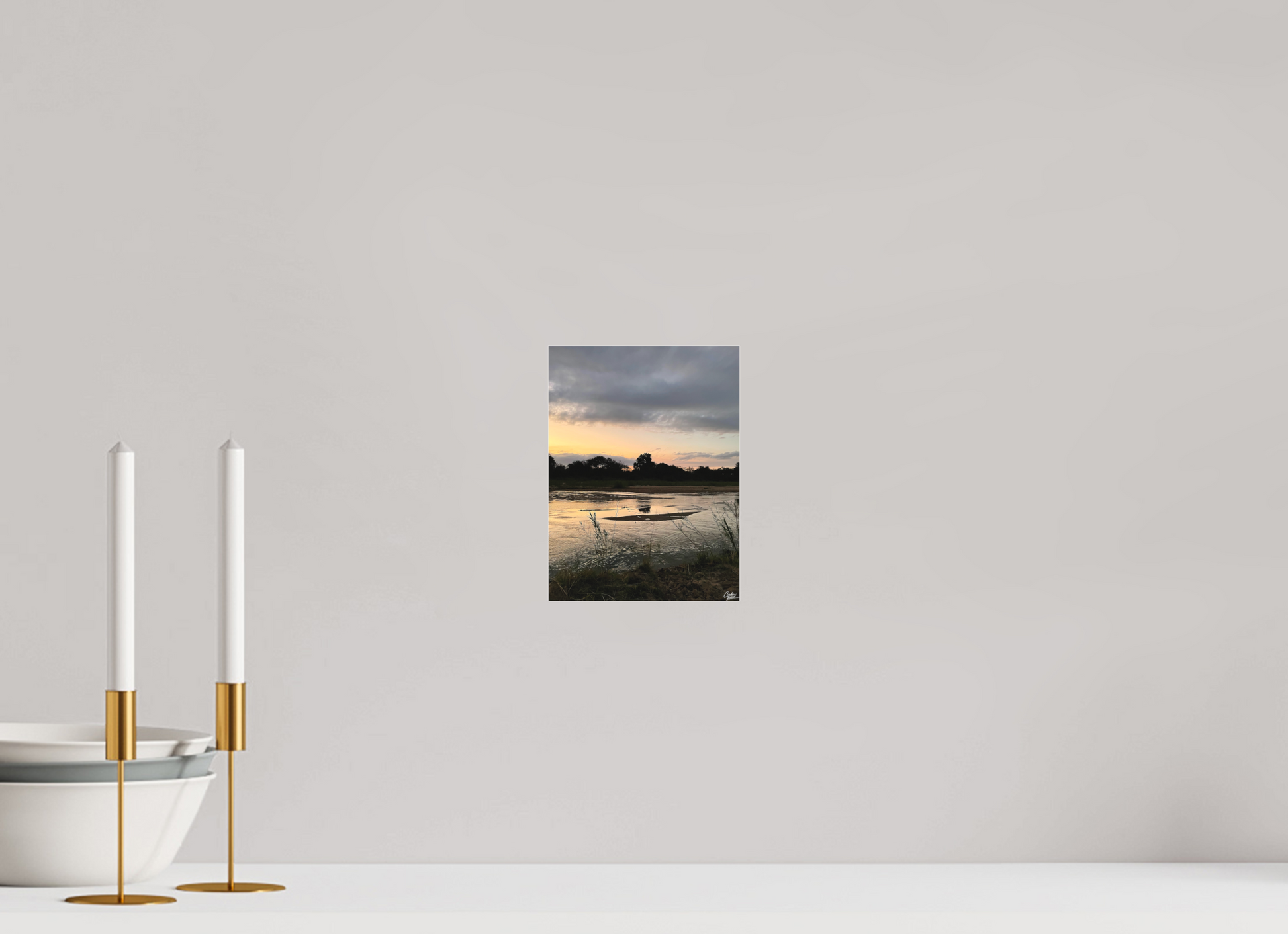 15 x 20 cm, Tirage photo sous Plexi mat Zambeze Golden Hush (Caroline Fourest)