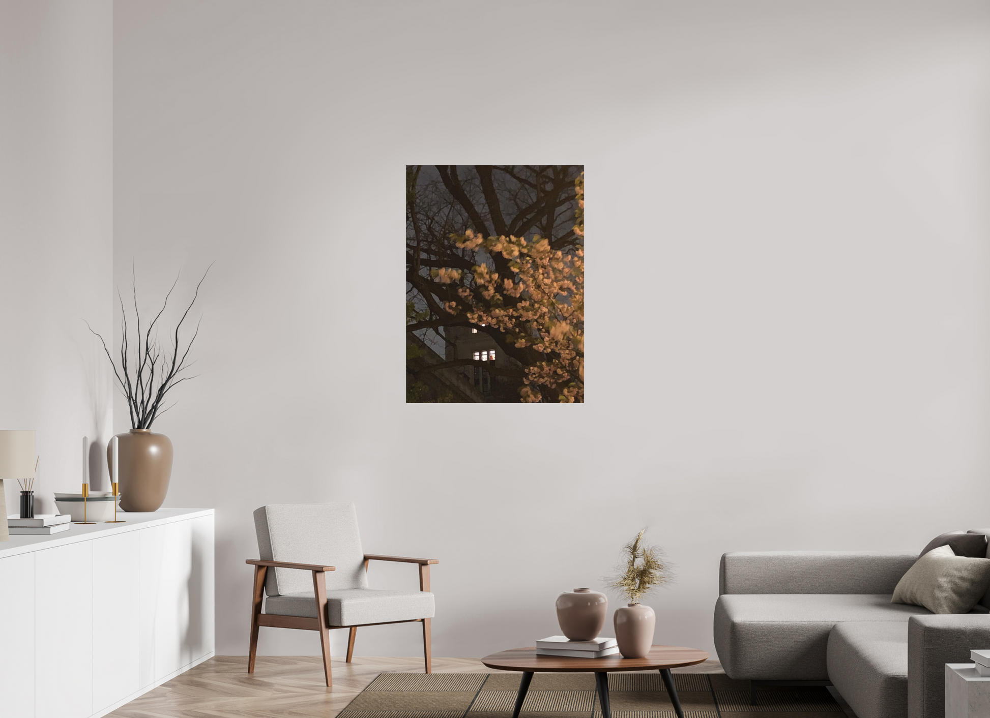 75 x 100 cm, Tirage photo sous Plexi mat Jardin la nuit (Marie Sicard)