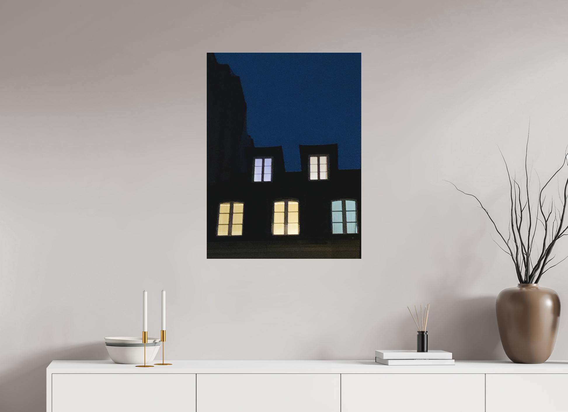60 x 80 cm, Tirage photo sous Plexi mat "Les yeux des fenêtres sont vides et fous..." Louis Aragon (Marie Sicard)