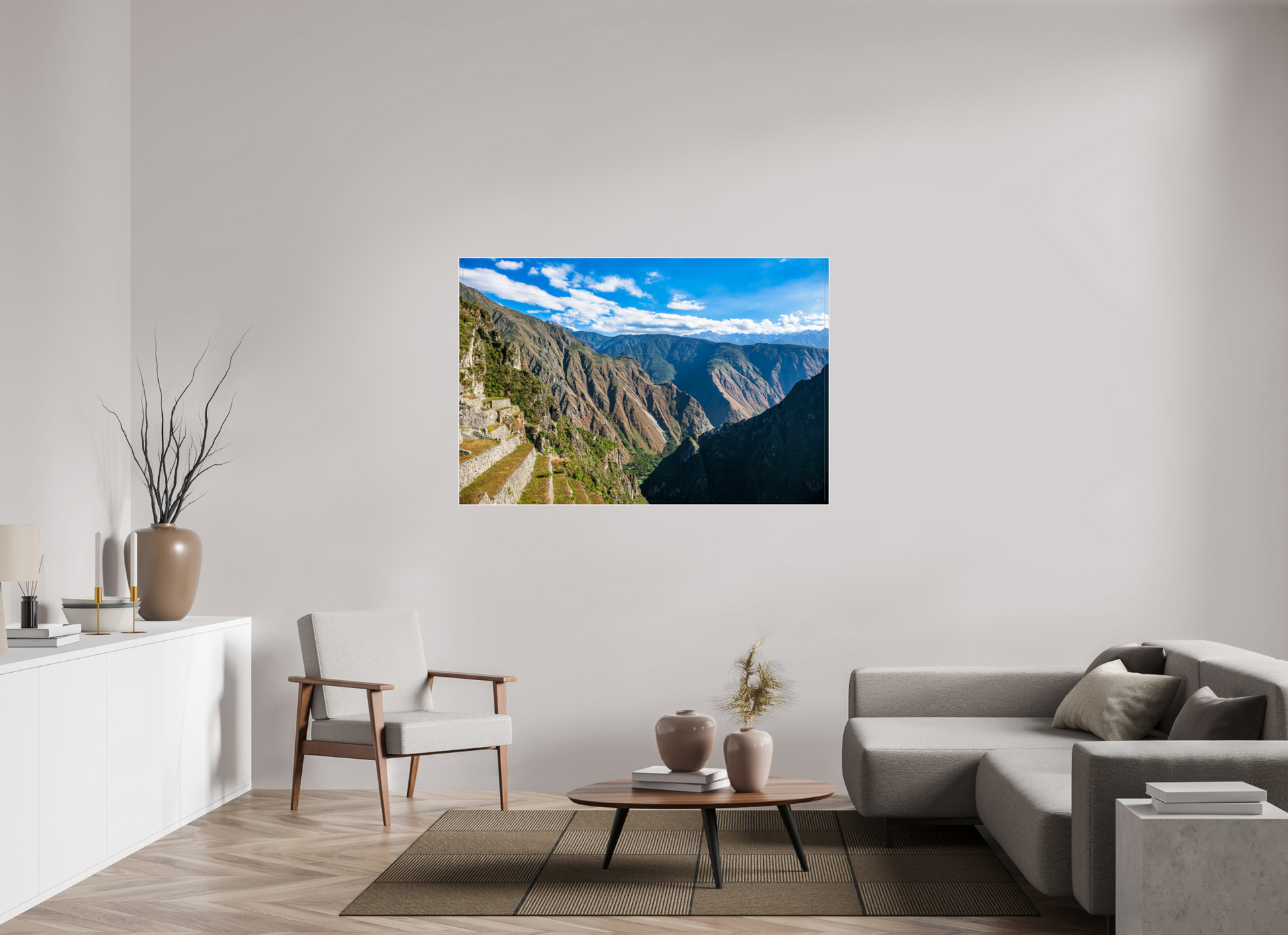 150 x 100 cm, Tirage photo métallisée ultraHD sous Plexi cadre Artbox Fiammetta Perou