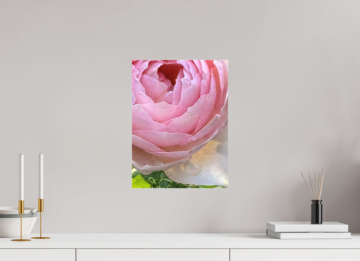 30 x 40 cm, Tirage photo sous Plexi mat La rose qui pleure (Marie Sicard)