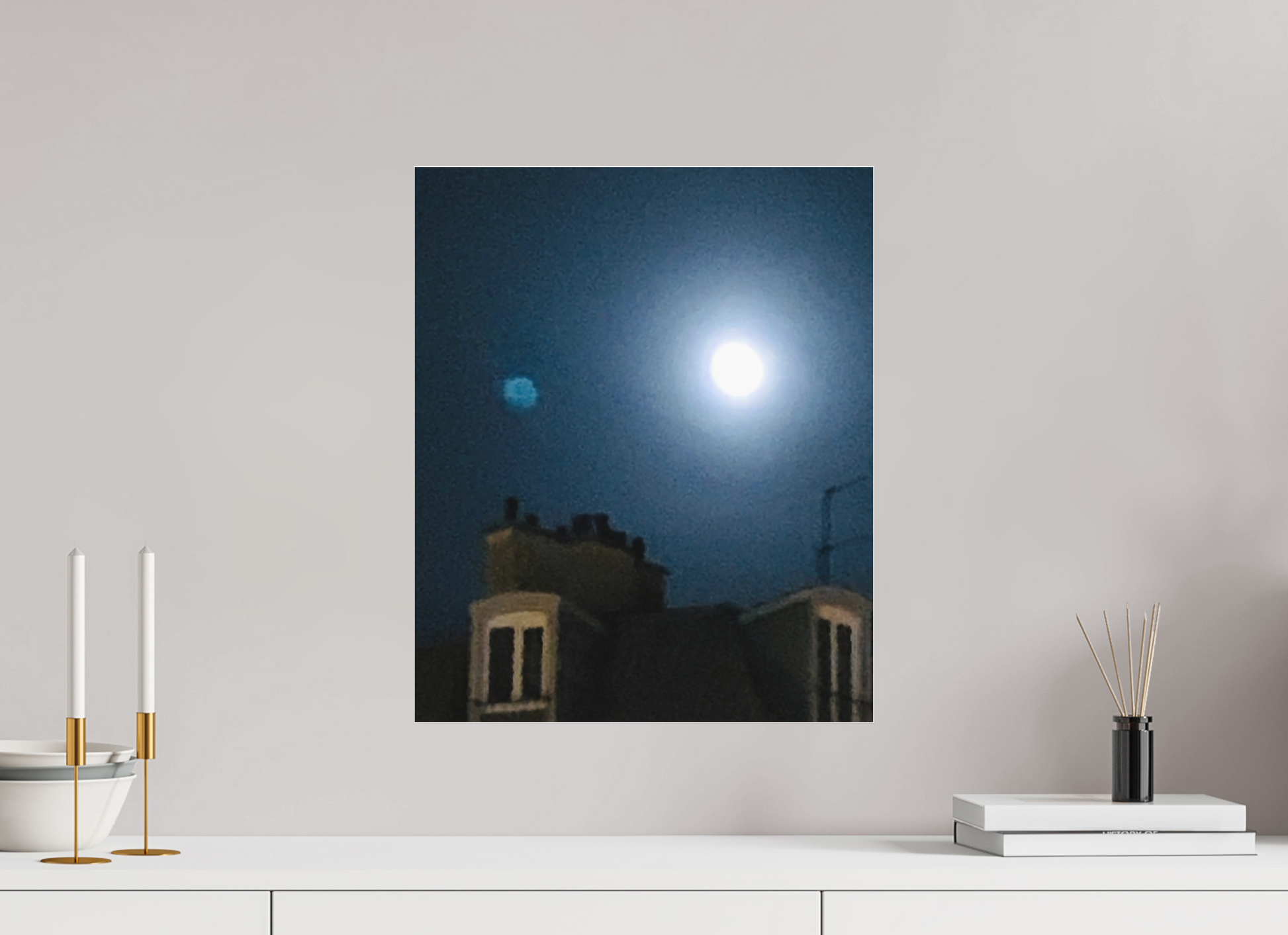 40 x 48,4 cm, Tirage photo sous Plexi mat Contes de la Lune Vague