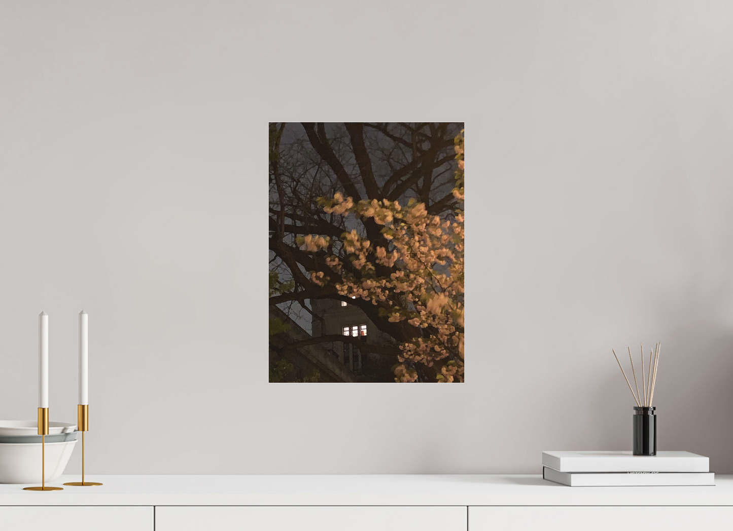 30 x 40 cm, Tirage photo sous Plexi mat Jardin la nuit (Marie Sicard)