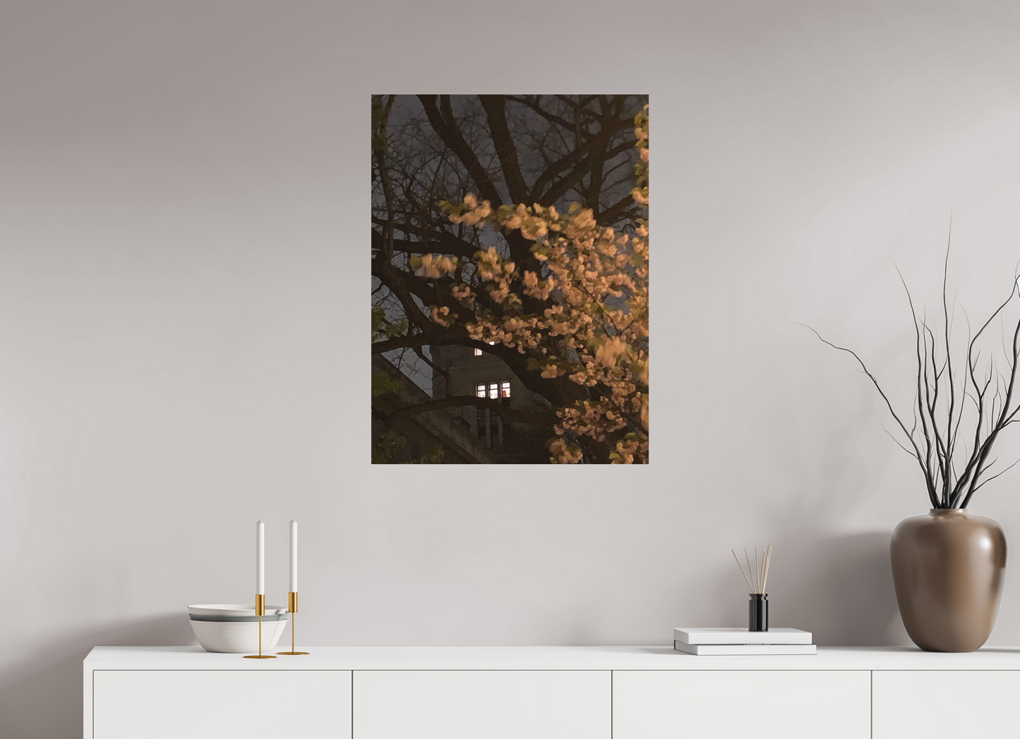 60 x 80 cm, Tirage photo sous Plexi mat Jardin la nuit (Marie Sicard)