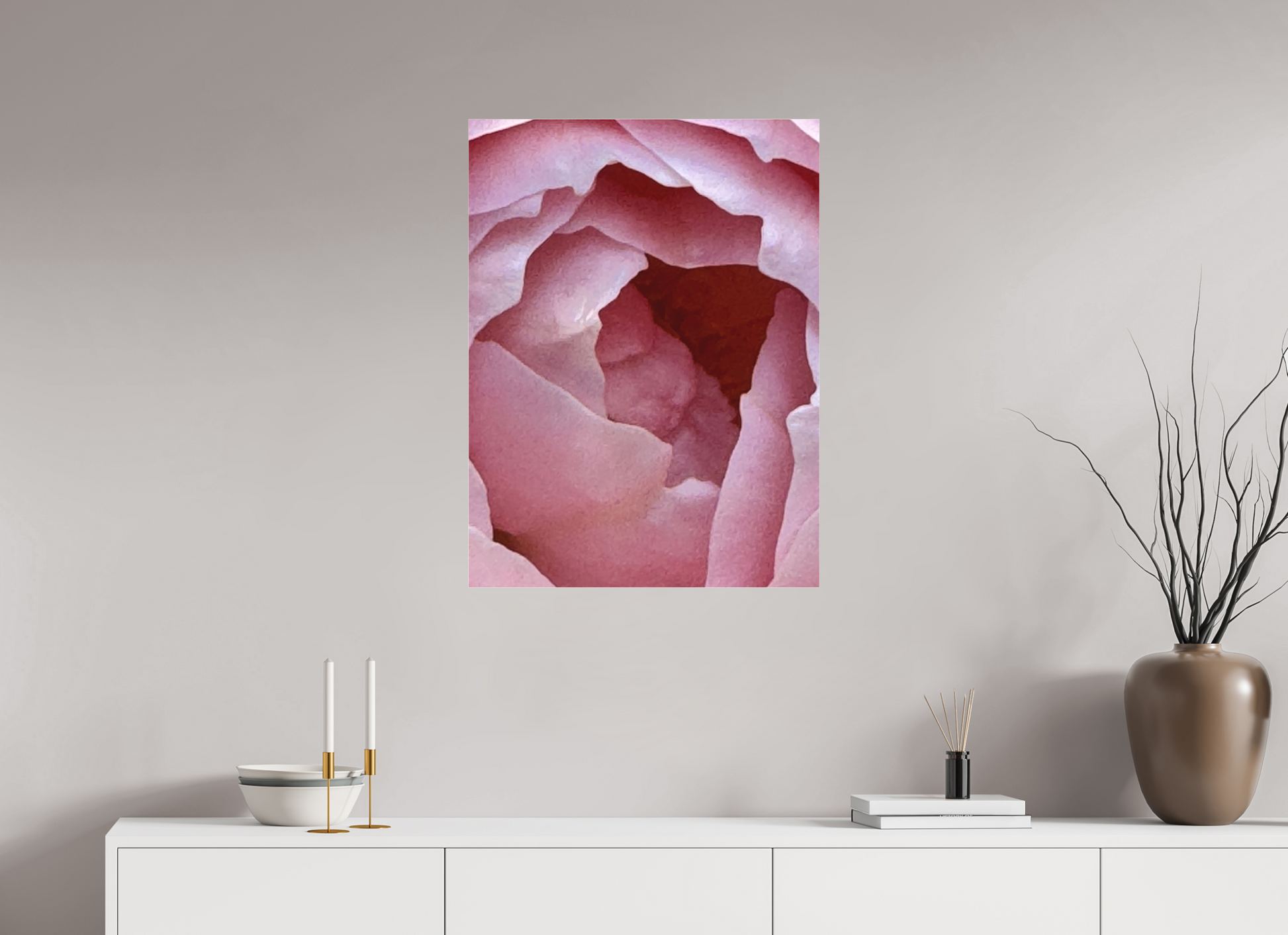 60 x 80 cm, Tirage photo sous Plexi mat Le coeur de ma Rose (Marie Sicard)