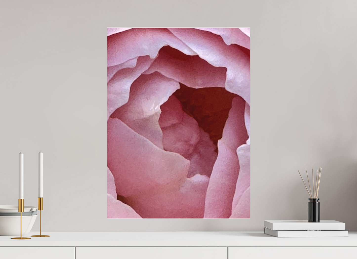 45 x 60 cm, Tirage photo sous Plexi mat Le coeur de ma Rose (Marie Sicard)