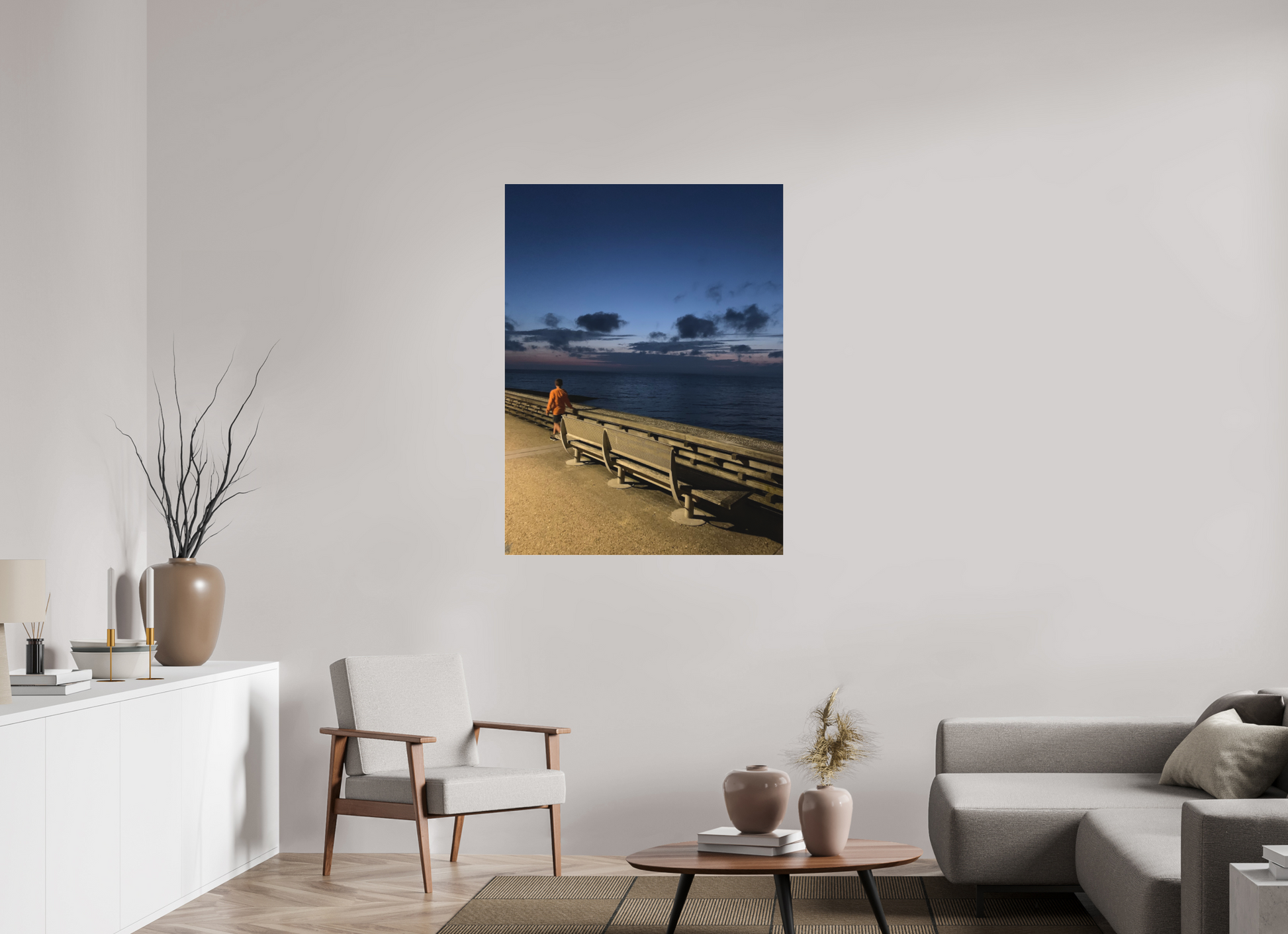 90 x 120 cm, Tirage photo sous Plexi mat L'enfant et la mer (Marie Sicard)