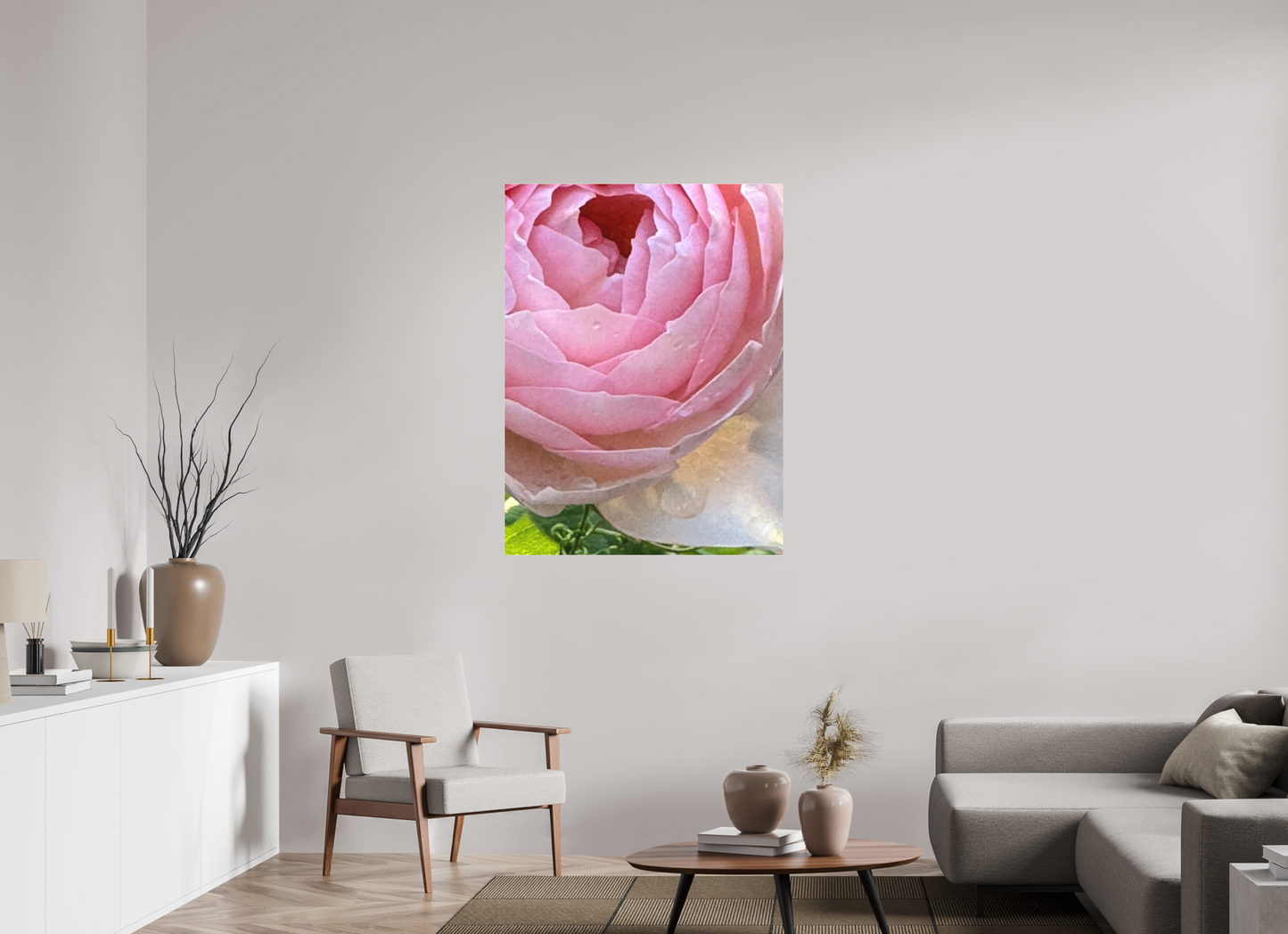 90 x 120 cm, Tirage photo sous Plexi mat La rose qui pleure (Marie Sicard)