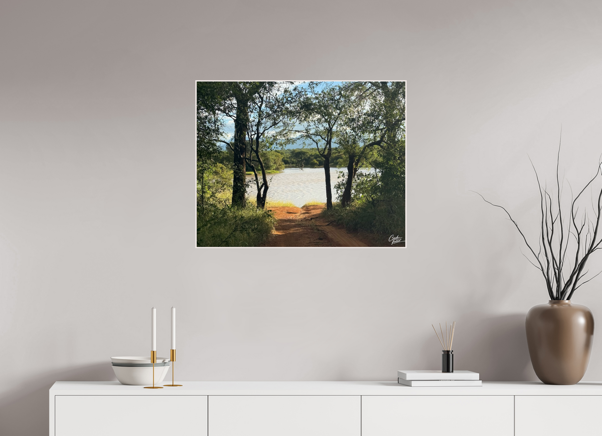 75,6 x 60 cm, Tirage photo métallisée ultraHD sous Plexi cadre Artbox Whispers of the Willow (Caroline Fourest)