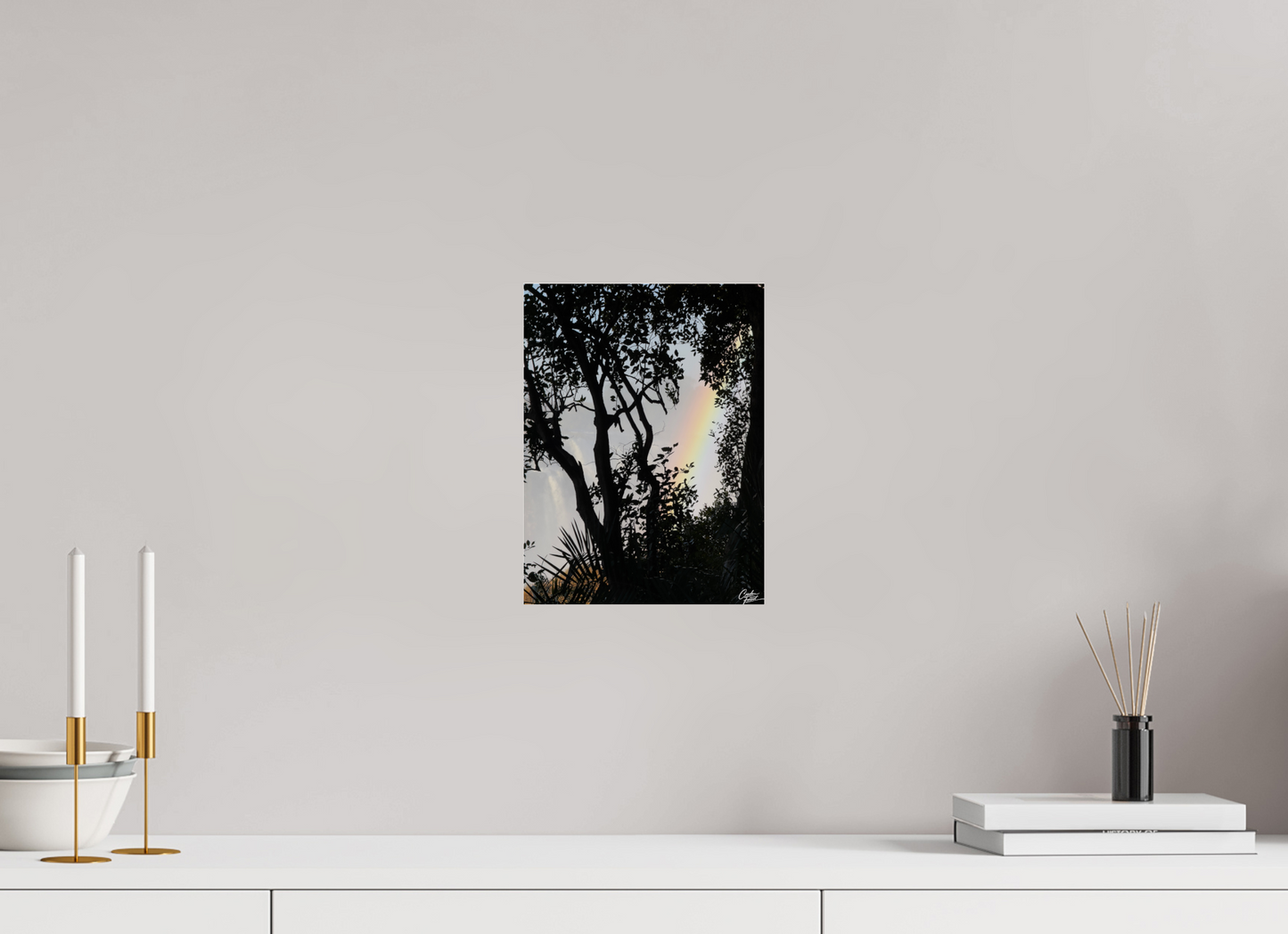 21 x 28 cm, Tirage photo ultraHD sous Plexi Mist Veil Rainbow (Caroline Fourest)