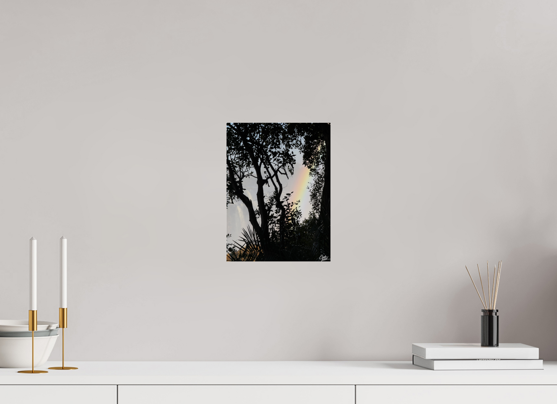 21 x 28 cm, Tirage photo ultraHD sous Plexi Mist Veil Rainbow (Caroline Fourest)