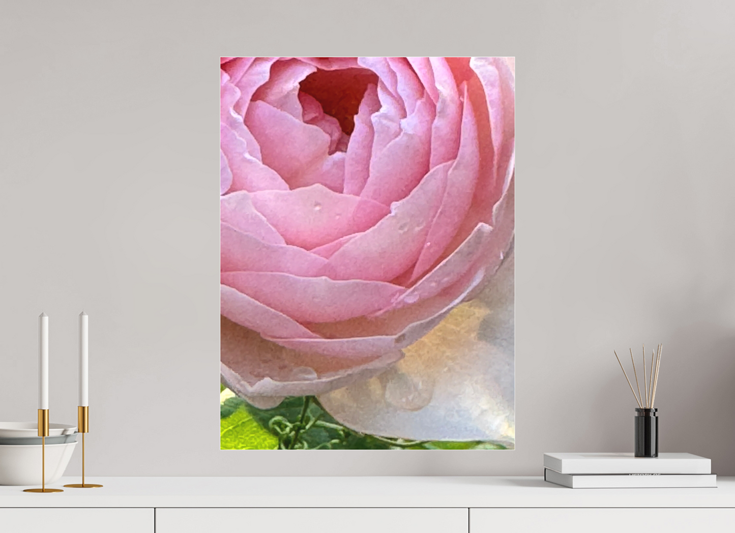 45 x 60 cm, Tirage photo sous Plexi mat La rose qui pleure (Marie Sicard)