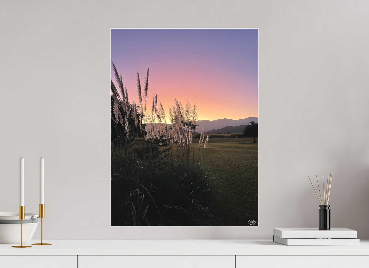 45 x 60 cm, Tirage photo sous Plexi mat Field of Golden Dreams (Caroline Fourest)