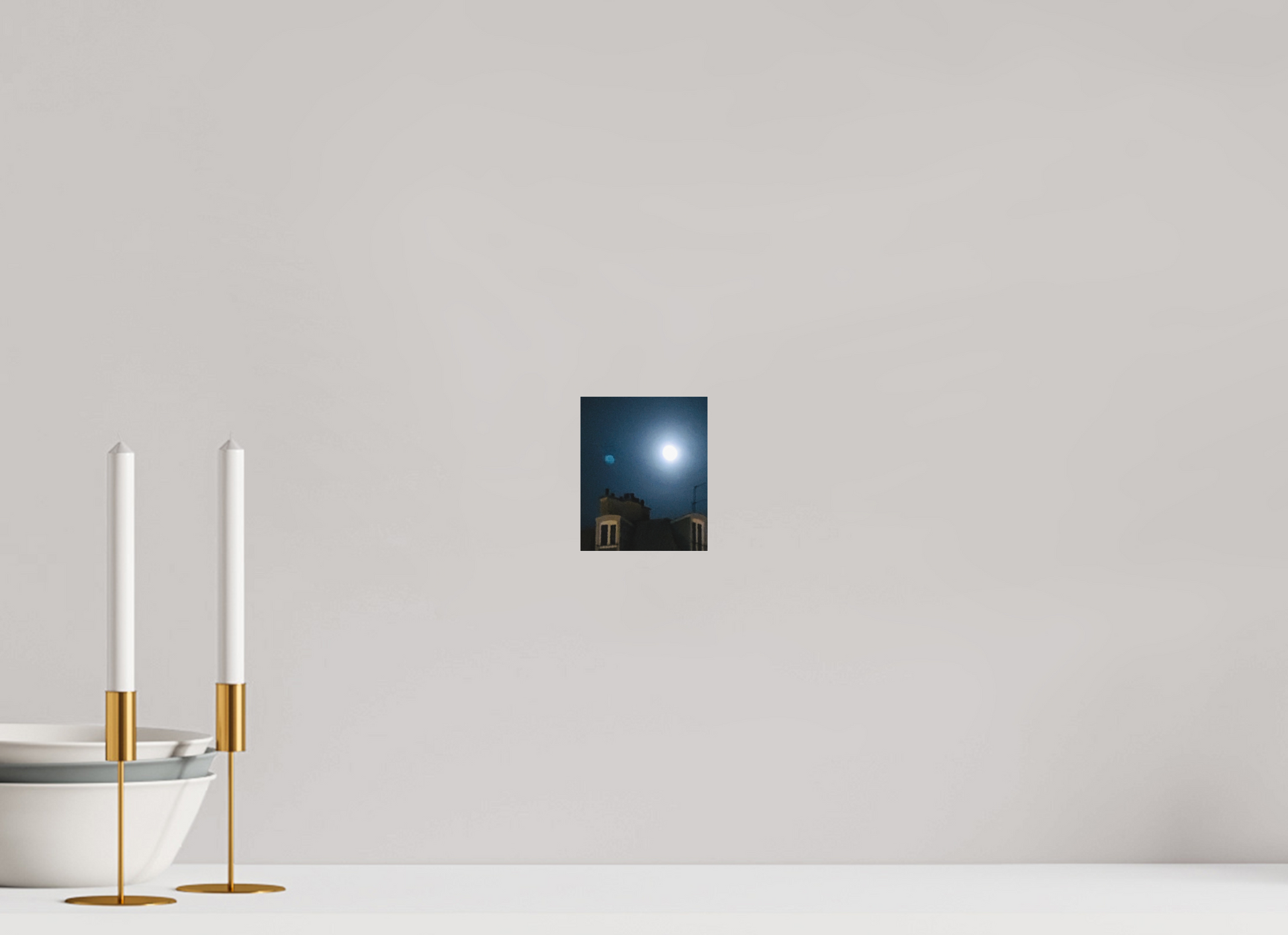 10 x 12,1 cm, Tirage photo sous Plexi mat Contes de la Lune Vague