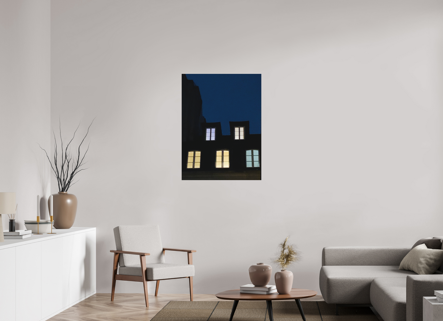 75 x 100 cm, Tirage photo sous Plexi mat "Les yeux des fenêtres sont vides et fous..." Louis Aragon (Marie Sicard)