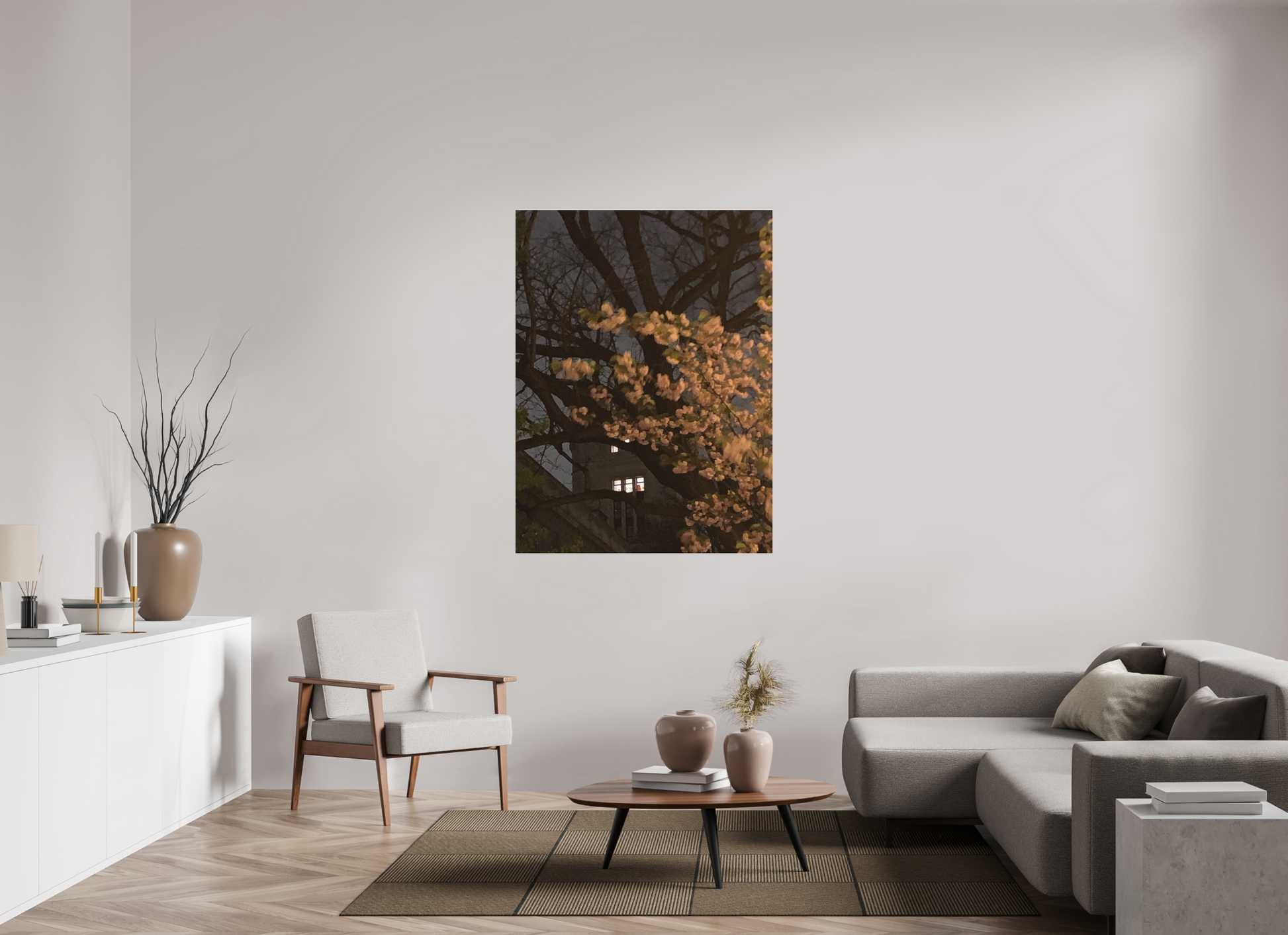 105 x 140 cm, Tirage photo sous Plexi mat Jardin la nuit (Marie Sicard)