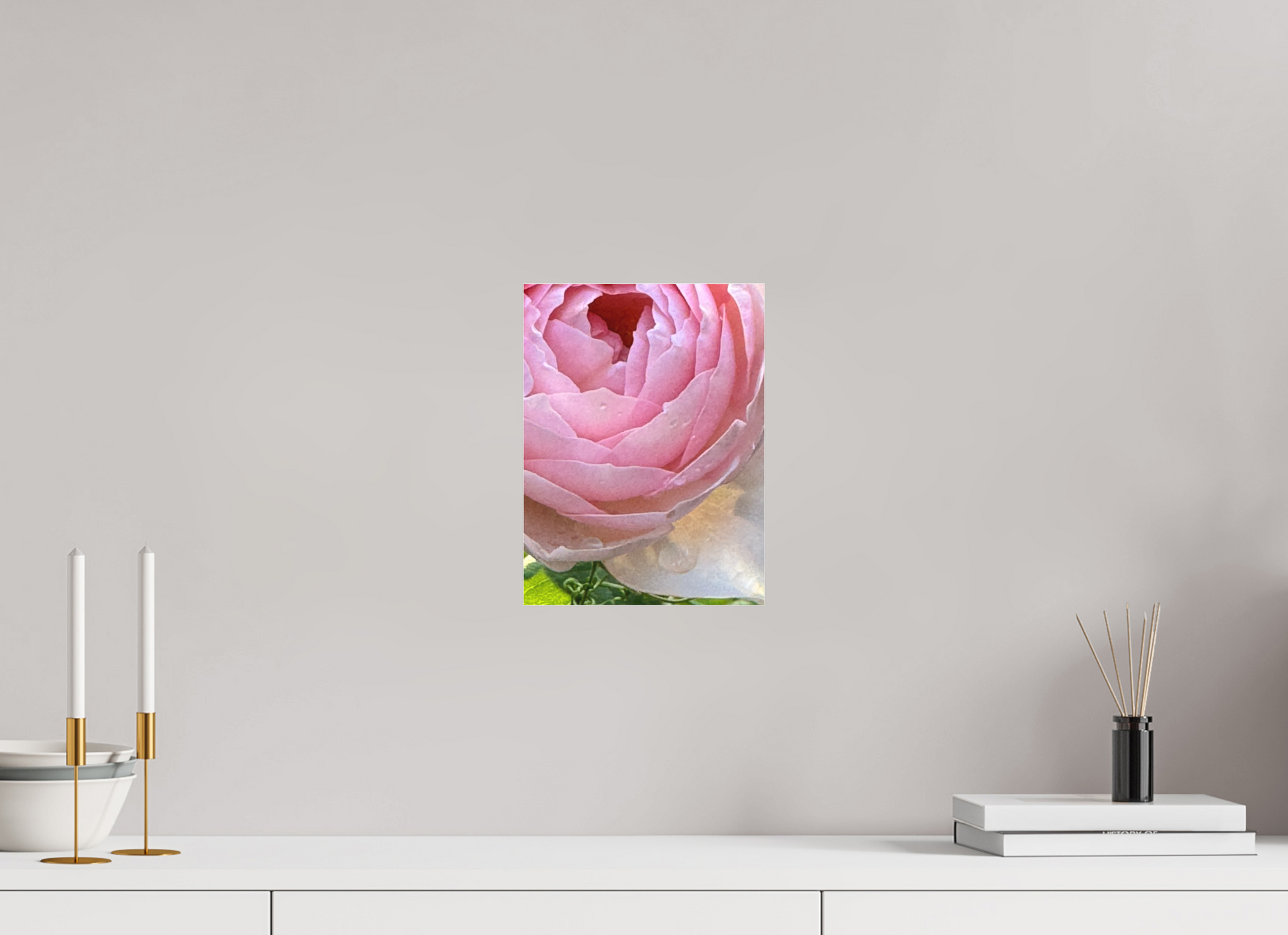 21 x 28 cm, Tirage photo sous Plexi mat La rose qui pleure (Marie Sicard)