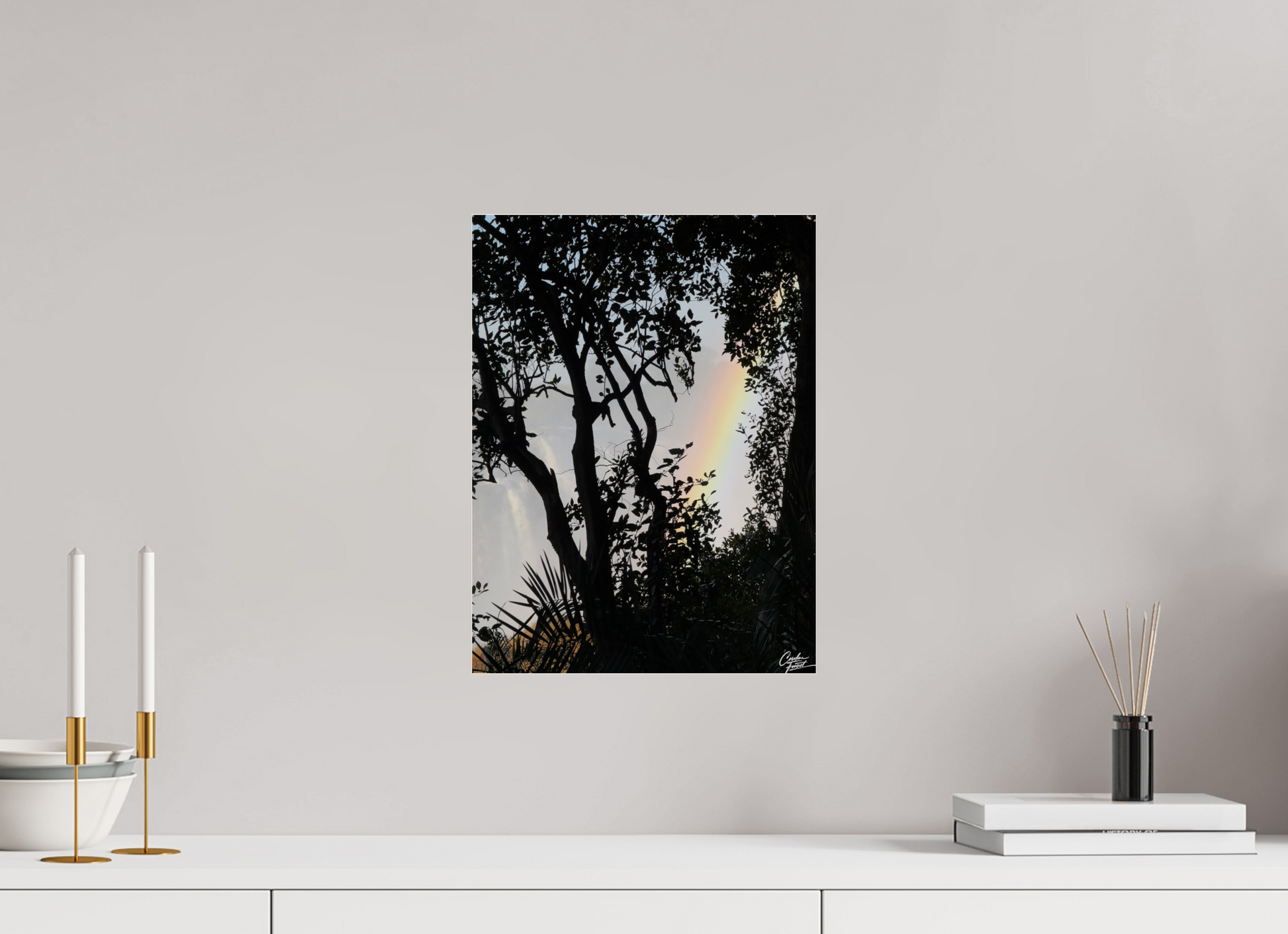 30 x 40 cm, Tirage photo ultraHD sous Plexi Mist Veil Rainbow (Caroline Fourest)