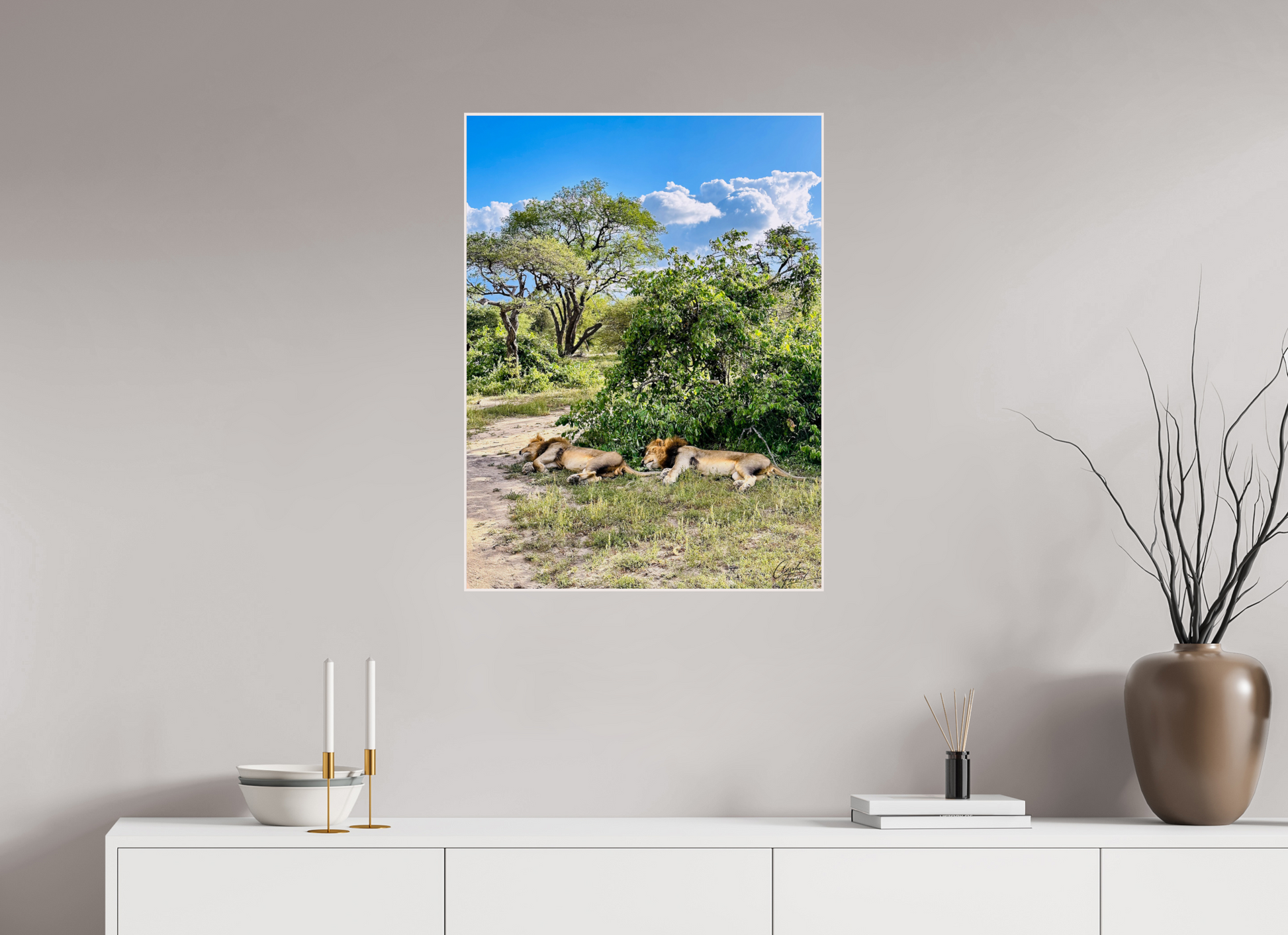 60 x 80 cm, Tirage photo métallisée ultraHD sous Plexi cadre Artbox Kings in Repose (Caroline Fourest)